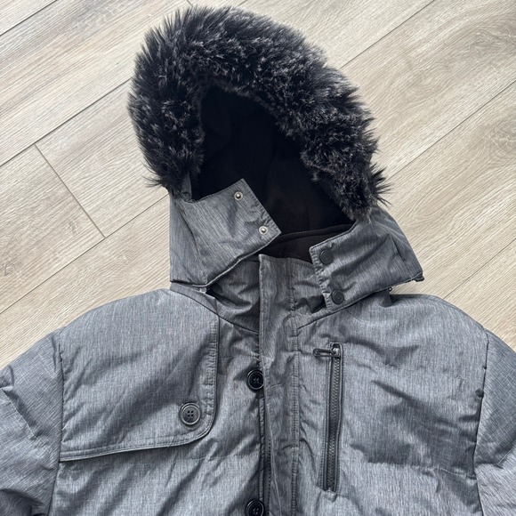 Canada Weather Gear Jacket Men's XL Gray Bomber Faux Fur Hood Super Triple Goose - Picture 3 of 12